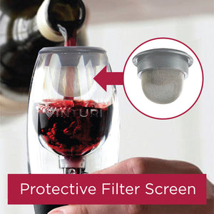 Vinturi Acrylic Wine Aerator for Red Wines, Gray