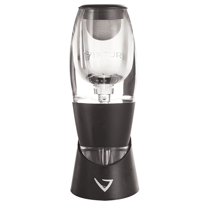 Vinturi V1010 Red Wine Aerator With No-Drip Stand, Black