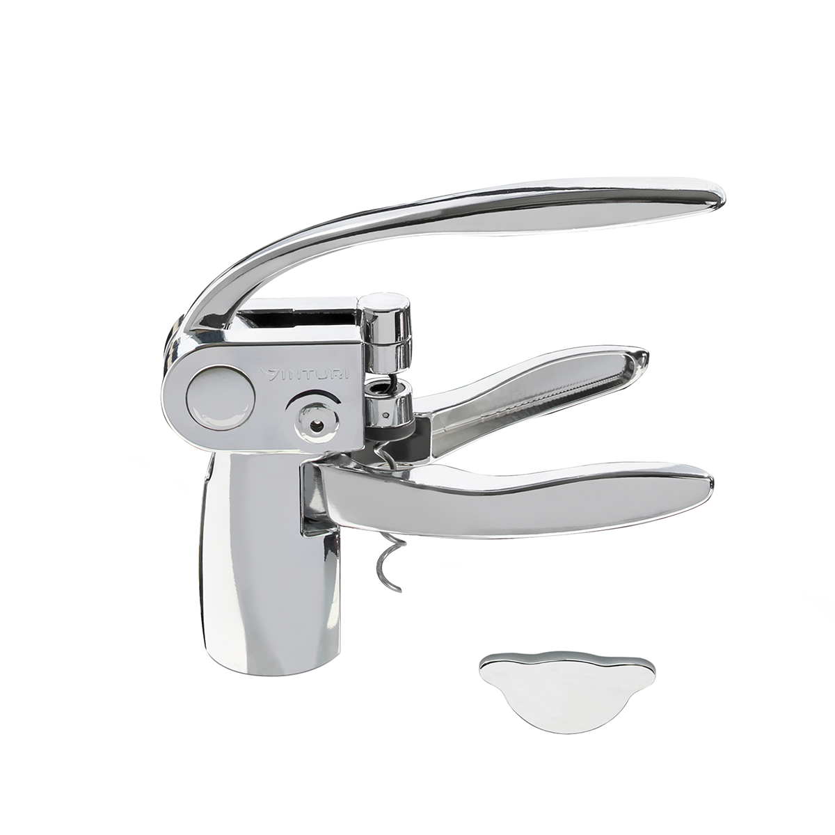Vinturi Traditional Lever Wine Opener with Replacement Screw and Foil  Cutter, in Chrome (V9030)